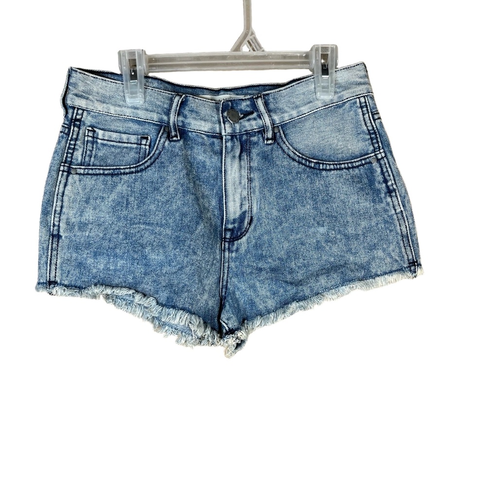 Bullhead Denim Co Shorts Womens Size 26 Blue Denim Cut Off Frayed Hem Blue Wash
